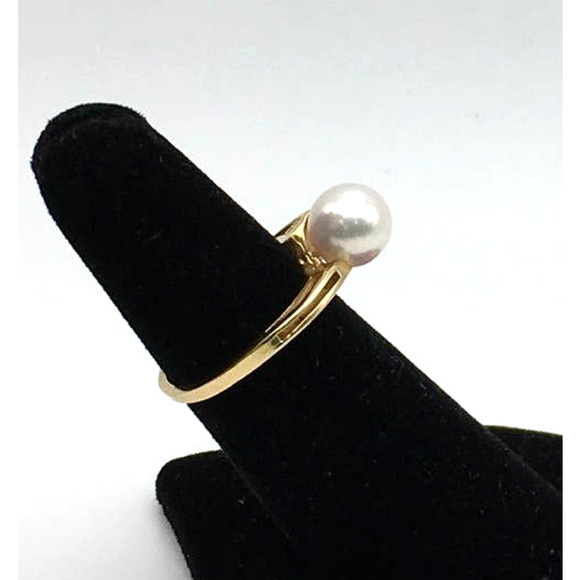 14K Yellow Gold Women\'s Pearl Ring  Size 5